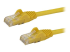 StarTech.com 100ft CAT6 Ethernet Cable, 10 Gigabit Snagless RJ45 650MHz 100W PoE Patch Cord, CAT 6 10GbE UTP Network Cable w/Strain Relief, Yellow, Fluke Tested/Wiring is UL Certified/TIA - Høyre vinkel
