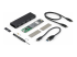 StarTech.com USB-C 10Gbps to M.2 NVMe or M.2 SATA SSD Enclosure, External M.2 PCIe/SATA NGFF SSD Enclosure, Portable Aluminum Case, USB Type-C & USB-A Host Cables, For 2230/2242/2260/2280 - Venstre vinkel