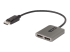 StarTech.com 2-Port DisplayPort MST Hub, Dual 4K 60Hz, DP to 2x DisplayPort Monitor Adapter, DP 1.4 Multi-Monitor Video Adapter w/ 1ft Built-in Cable, USB Powered, Windows Only - Venstre vinkel