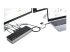 StarTech.com USB-C & USB-A Dock, Hybrid Universal Triple Monitor Laptop Docking Station w/ DisplayPort & HDMI 4K 60Hz, 85W Power Delivery, 6x USB Hub, Ethernet, Audio, USB 3.1 Gen 2 10Gbps - Venstre vinkel
