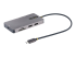 StarTech.com USB C Multiport Adapter, Dual HDMI Video, 4K 60Hz, 2-Port 5Gbps USB-A Hub, 100W Power Delivery Charging, GbE, SD/MicroSD, USB Type-C Mini Travel Dock, 12"/30cm Cable - Venstre vinkel