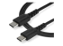StarTech.com 2m USB C Charging Cable, Durable Fast Charge & Sync USB 2.0 Type C to USB C Laptop Charger Cord, TPE Jacket Aramid Fiber M/M 60W Black, Samsung S10, S20 iPad Pro MS Surface - Høyre vinkel
