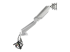 StarTech.com Desk Mount Dual Monitor Arm with USB & Audio, Grommet/Desk Clamp VESA Mount for up to 32 inch Displays, 2x USB, 2x 3.5mm audio, Ergonomic Full Motion Dual Monitor Arm, Silver - Venstre side