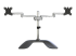 StarTech.com Dual Monitor Stand, Ergonomic Desktop Monitor Stand for up to 32" VESA Displays, Free-Standing Articulating Universal Computer Monitor Mount, Adjustable Height, Silver - Framsiden