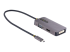 StarTech.com USB C Video Adapter, USB C to HDMI DVI VGA Adapter, Up to 4K 60Hz, Aluminum, Multiport Video Display Adapter for Laptops, Thunderbolt 3/4 Compatible, USB Type C Monitor Adapter - Venstre vinkel