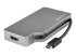 StarTech.com USB C Multiport Video Adapter with HDMI, VGA, Mini DisplayPort or DVI, USB Type C Monitor Adapter to HDMI 2.0 or mDP 1.2 (4K 60Hz), VGA or DVI (1080p), Space Gray Aluminum - Venstre vinkel