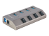 StarTech.com 4-Port Self-Powered USB-C Hub with Individual On/Off Switches, USB 3.0 5Gbps Expansion Hub w/Power Supply, Desktop/Laptop USB-C to USB-A Hub, 4x BC 1.2 (1.5A), USB Type C Hub - Høyre vinkel