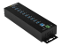 StarTech.com 10 Port USB Hub with Power Adapter, Surge Protection, Metal Industrial USB 3.0 Data Transfer Hub, Din Rail, Wall or Desk Mountable, High Speed USB 3.1/ USB 3.2 Gen 1 5Gbps Hub - Oversiden