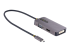 StarTech.com USB C Video Adapter, USB C to HDMI DVI VGA Adapter, Up to 4K 60Hz, Aluminum, Multiport Video Display Adapter for Laptops, Thunderbolt 3/4 Compatible, USB Type C Monitor Adapter - Tilbake