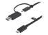 StarTech.com 3ft (1m) USB C Cable w/ USB-A Adapter Dongle, Hybrid 2-in-1 USB C Cable w/ USB-A | USB-C to USB-C (10Gbps/100W PD), USB-A to USB-C (5Gbps), USB-A Host to USB-C DisplayLink Dock - Høyre vinkel