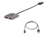 StarTech.com 2-Port DisplayPort MST Hub, Dual 4K 60Hz, DP to 2x DisplayPort Monitor Adapter, DP 1.4 Multi-Monitor Video Adapter w/ 1ft Built-in Cable, USB Powered, Windows Only - Venstre vinkel