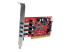 StarTech.com 4 Port PCI SuperSpeed USB 3.0 Adapter Card with SATA/SP4 Power - Venstre vinkel