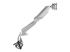 Startech Desk Mount Dual Monitor Arm with USB & Audio, Grommet/Desk Clamp VESA Mount for up to 32 inch Displays, 2x USB, 2x 3.5mm audio, Ergonomic Full Motion Dual Monitor Arm, Silver - Venstre side
